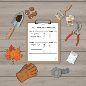 Home Visueel stappenplan voor onderhoud in huis en buiten per seizoen met tips voor lente, zomer, herfst en winter